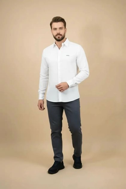 New Season Herringbone Men's Linen Trousers