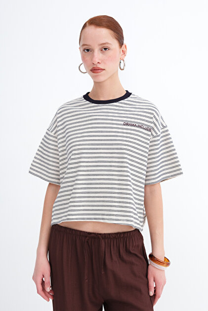 Addax Çizgili Kısa Kollu T-shirt P10675 - Fiyatı, Yorumları