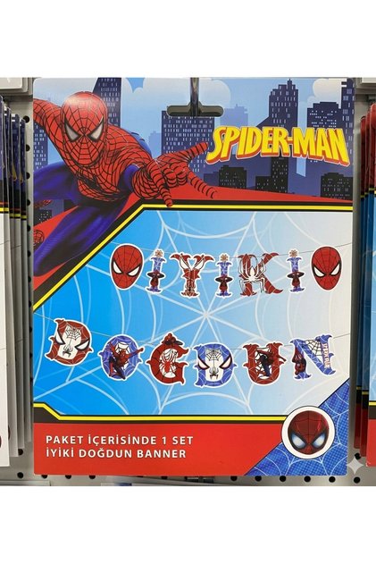 Örümcek Adam Model İyi Ki Doğdun Karakterli Yazı Banner