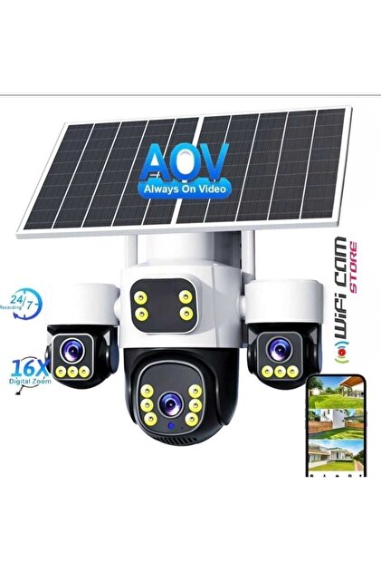 WİFİCAM İnox X13 3 Kameralı 4g Solar Kamera AOV Yazlım 7/24 Kayıt