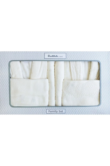 Branch Lace Piece Family Bathrobe Set Cream-Cream