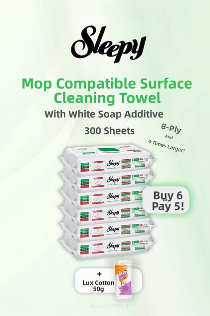 Buy 6 Get 5 300 Sheets Mopa Compatible White Soap and Cotton