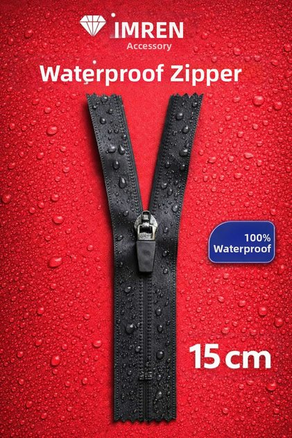 Waterproof T.10 Bottomed 15 cm Plastic Black Zipper 5 Pieces