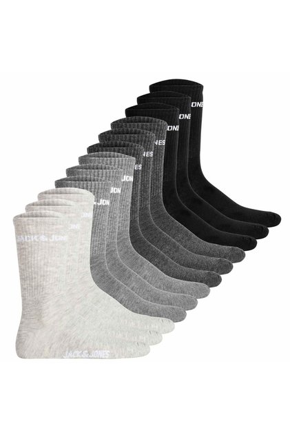 JACK&JONES Herren Tennissocken, 12er Pack - JACLOGO, One Size