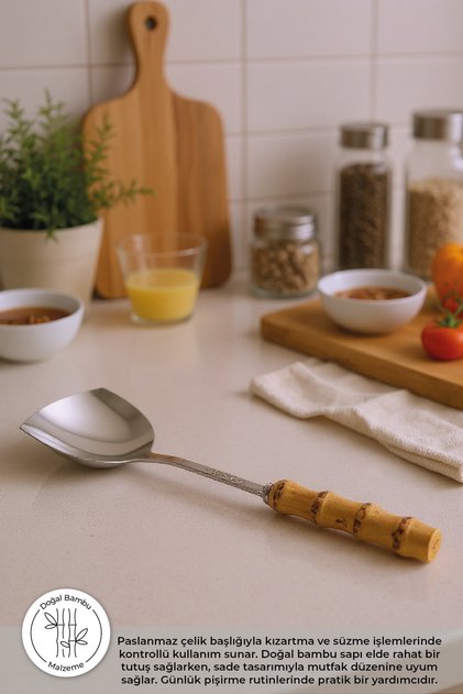 Mundo Bambu Saplı Kızartma Kaşığı 32,5*10cm