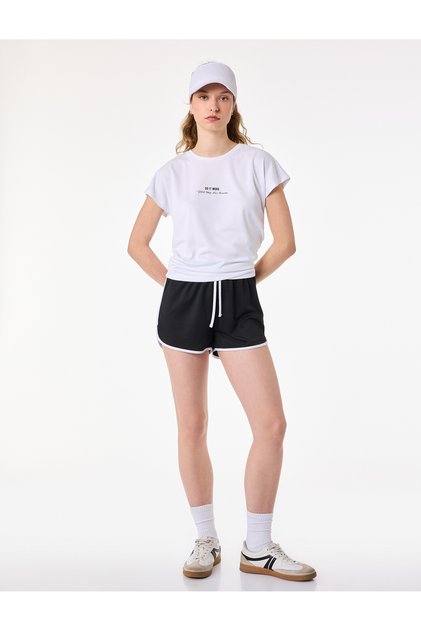 Short Sleeve Crew Neck Printed Sports T-Shirt