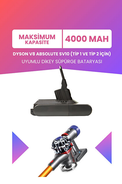 ELECTROLL Dyson V8 Absolute Uyumlu Batarya 476547-01 (MAKSİMUM