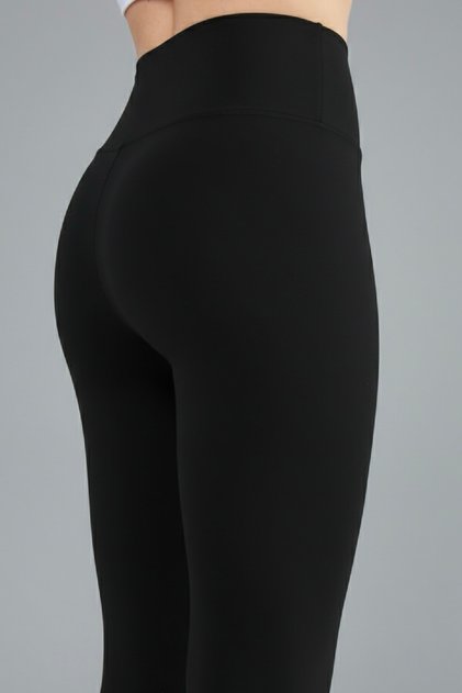 Women's Black High Waist Push up Gathering Daily and Sports Leggings Soft Touch