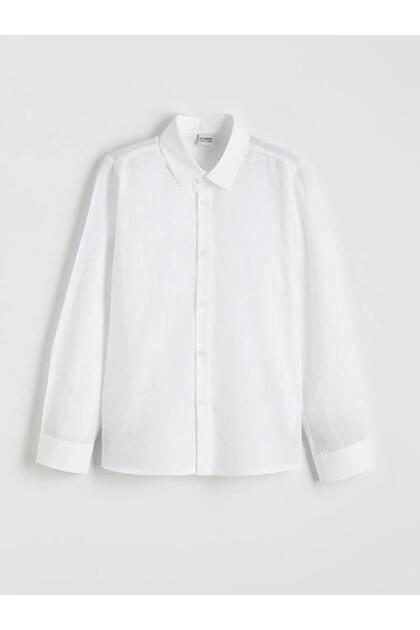 White Poplin Boys' Shirt (S6)