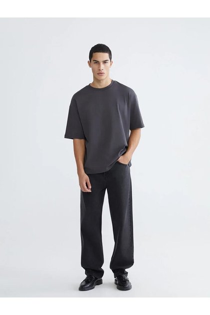 Black Baggy Fit Men's Jean Trousers (S6)