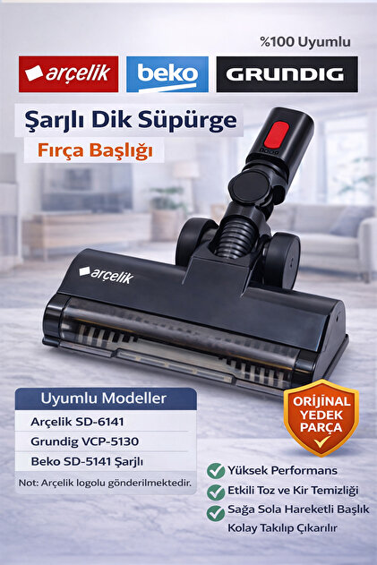 ÖZ BEYAZ EŞYA _ARÇELİK SD-6141 Şarjlı Dik Süpürge SÜPÜRGE FIRÇASI