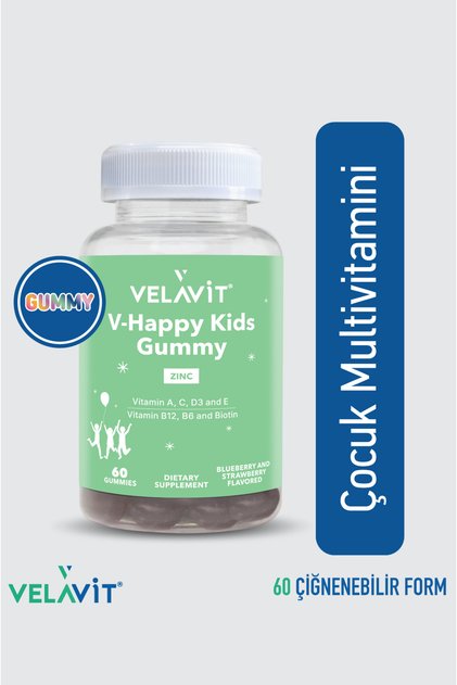 V-Happy Kids Gummy C, D Vitamini & Çinko 60 Çiğnenebilir Vitamin
