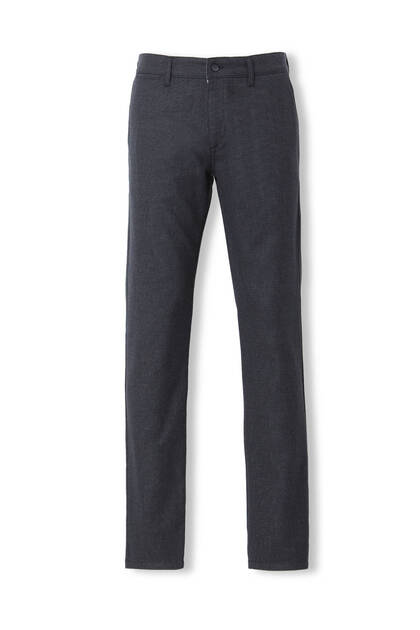 Navy Blue Woven Slim Fit Smart Casual Trousers