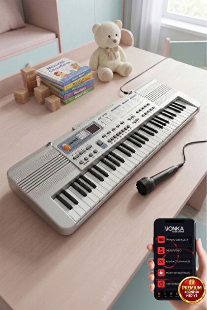 rennes NR-610 Çocuklar İçin 61 Tuşlu Org USB MP3 Pilli Mikrofonlu
