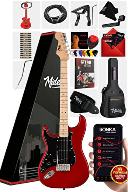 Midex Rph-40bk-25amp Elektro Gitar Seti 25 Watt Gain'li Bluetooth
