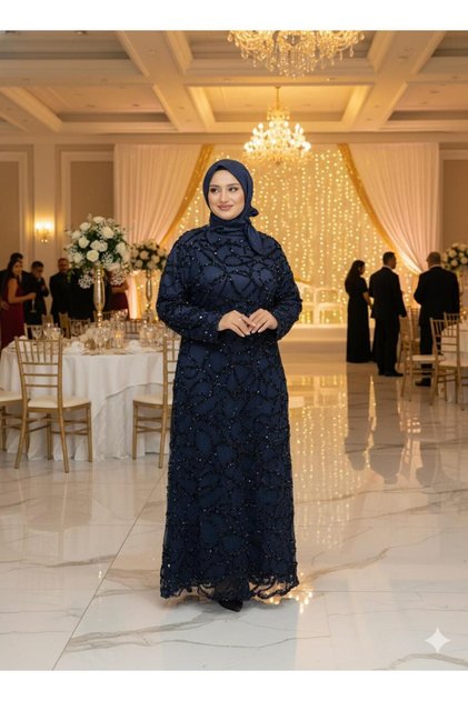 Luxury Evening Dress with Sequins