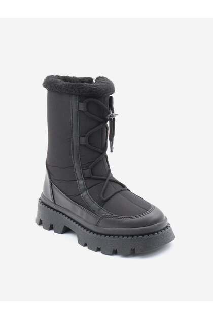 Arizona Black 31-35 Furry Diving Fabric Kids Boots