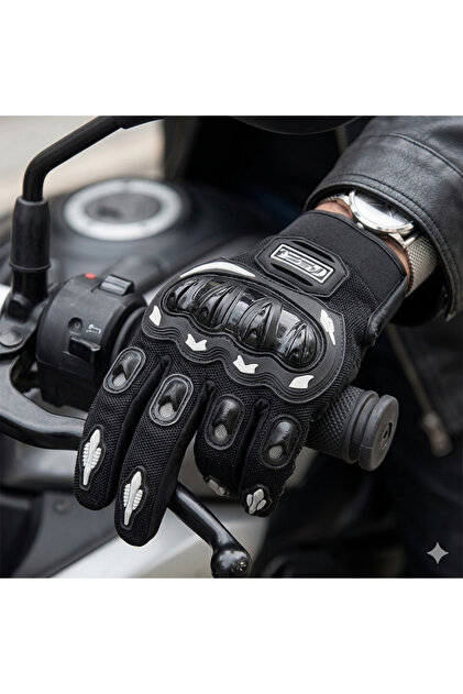 Motor eldiveni Kemik Korumalı Siyah Dokunmatik Unisex Motosiklet Eldiveni MR-G1
