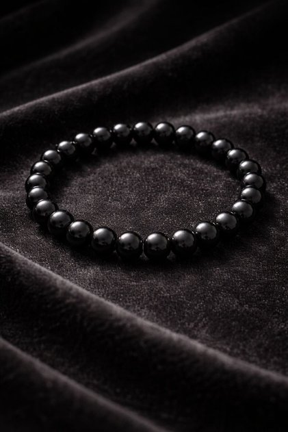 Premium Maskülen Siyah Taşlı Erkek Bileklik