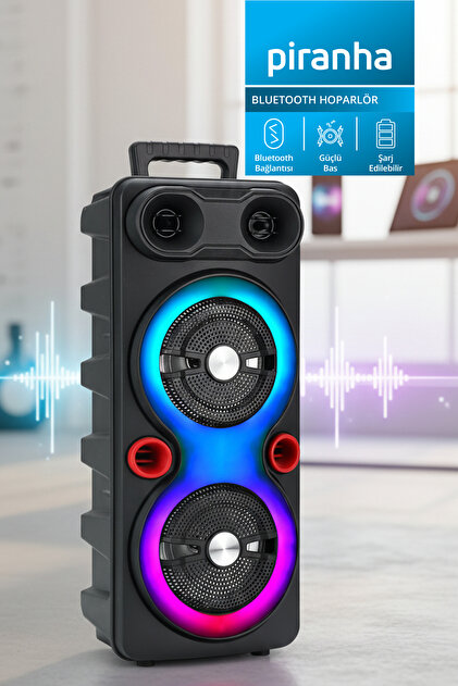Piranha 7889 Kablosuz PartyBox RGB Bluetooth Kule Hoparlör | USB