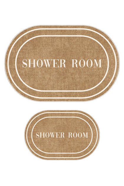 Special Design, Non-Slip Base, Thin, Washable, Modern Bathroom Mat Set - 60x100 cm & 40x60 cm