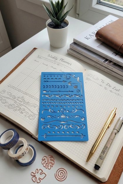 Bullet Journal Süsleme Şablon Cetvel