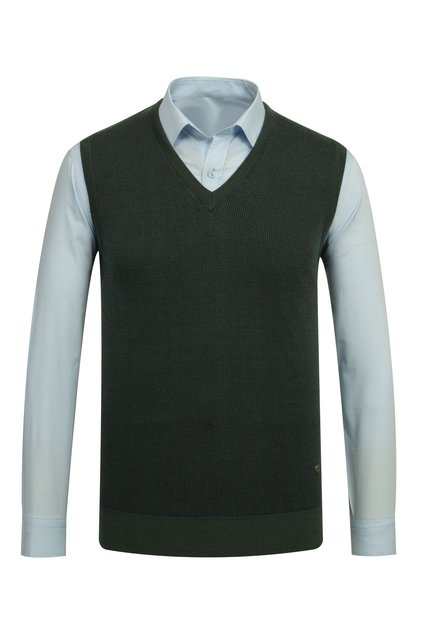 Men's V-Neck Knitwear Nefti Sweater Patterned Colorful Winter Steel Knit Classic Fit - 5015H