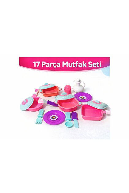YILDIRIM OYUNCAK 17 Parça Mutfak Seti Kız Çocuk Mutfak Seti Kız