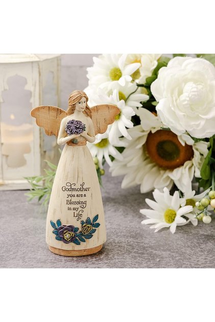 Duygusal Melek Figürü, 15,2 cm Ahşap