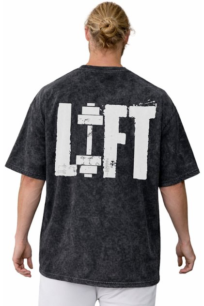 Design Lift Written Fitness Bodybuilding Back Printed Unisex Oversized Vintage Washed T-Shirt