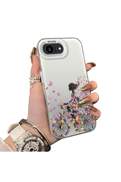iPhone 16E/17E Compatible Hard Acrylic Back Silicone Edge Lens Protection Case