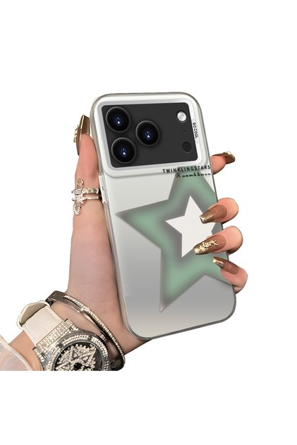iPhone 17 Pro Compatible Hard Acrylic Back Silicone Edge Lens Protection Case Colorful Silver
