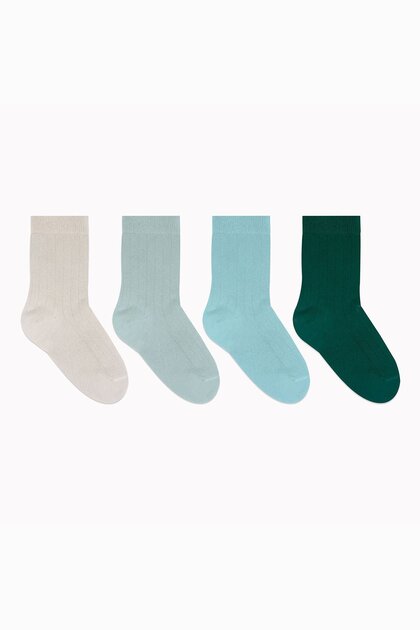 4 Pairs of Organic Cotton Baby Socks Combed Cotton Socks for Girls and Boys (Green)
