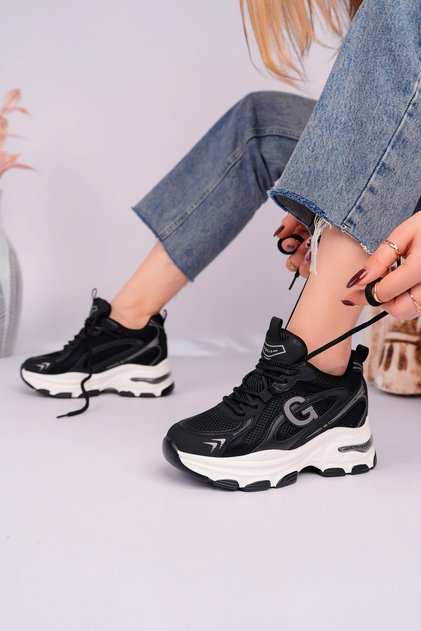 Kadın Siyah Gizli Dolgu Taban Sneaker