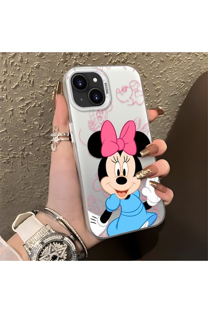 Stylish Minnie Mouse Patterned Shockproof Phone Case Compatible with iPhone 15