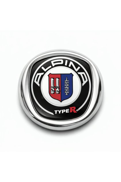 Alpina Type R Metal Car Emblem with Chrome Frame Auto Grille Trunk Logo