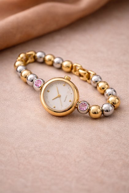 Women's Steel Watch Two Colors Stone Detailed Luxury | Vintage Elegant Wristwatch