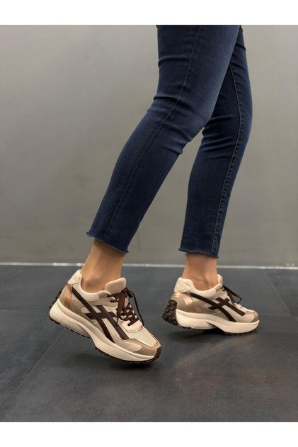 Cream Brown Women's Casual Sports Shoes