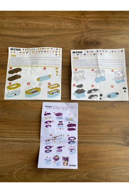 Brick 🧩 Mini Bricks Kuromi – SüngerBob – Mor Ayıcık 3'lü Set