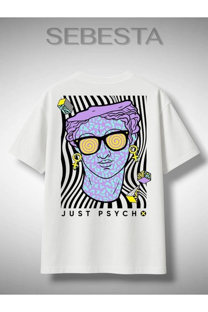 Just Psycho Printed Premium Oversized Tee T-Shirt
