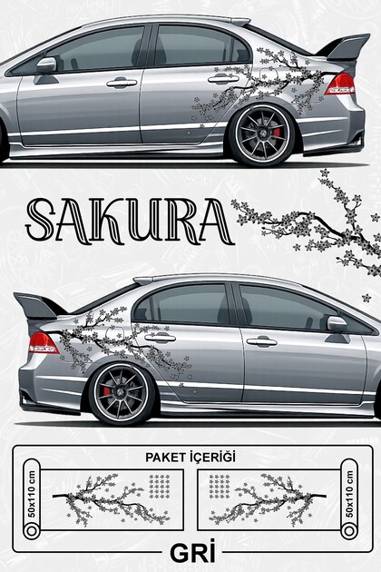 SAKURA STİCKER- Yan Gövde Kaplama Seti