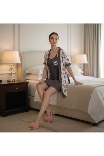 Turkish Women's Nightgown and Robe Soft and Elegant Home Comfort Wear for All Seasons