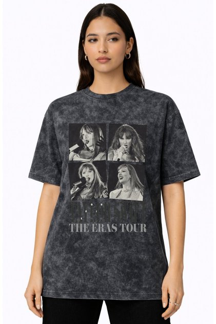 Taylor Swift the Eras Tour Singer Printed Unisex Oversized Vintage Washed T-Shirt