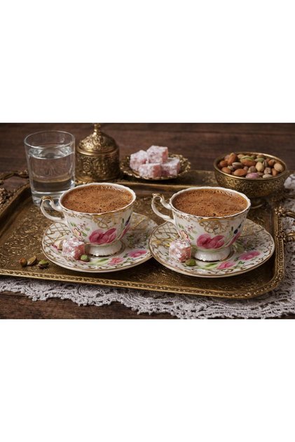L Mattress Protector a 2-Piece Hand Painted Porcelain Turkish Coffee Cup