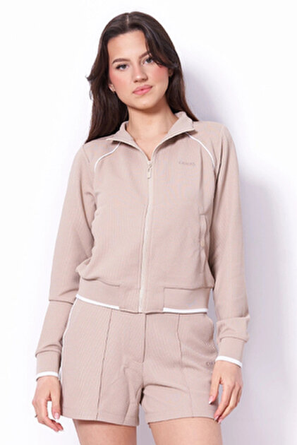 GUESS New Allie Scuba Zip Sweatshirt: Felpa Con Cerniera In Tessuto Subacqueo Per Donna