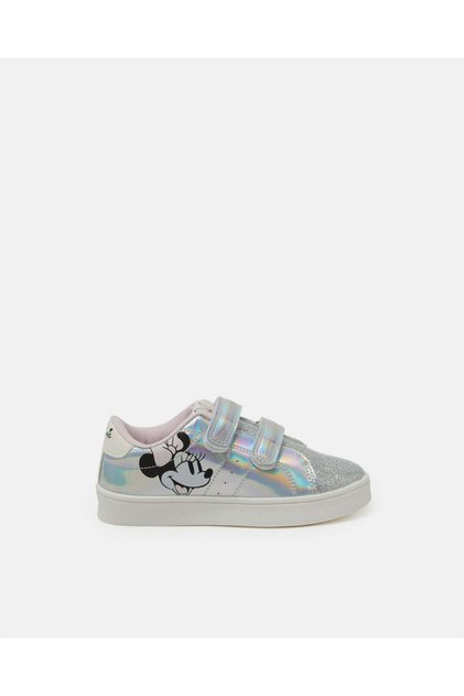 Girls Silver Minnie Sneakers