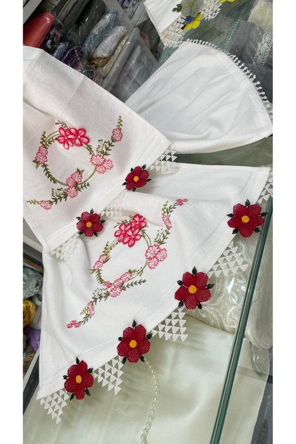 3D Embroidered Anali Girl Velvet Faux Silk Silk Ten Needle Embroidery Hand Face Towel