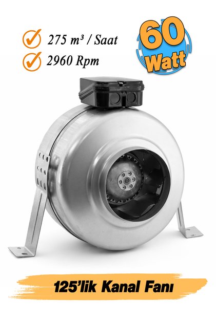 Elektrikli (100 mm 60 W) Kanal Tipi Metal Radyal Fan Aspiratör Havalandırma Fanı Kirli Hava Tahliye