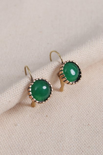 Green Jewelled Authentic Earrings