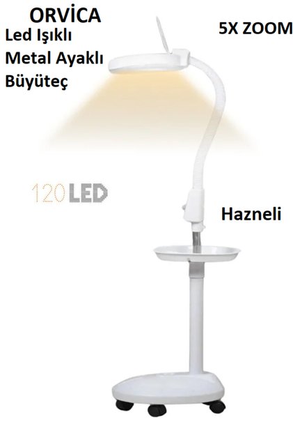 Led Işıklı Metal Ayaklı Dokunmatik Loop Büyüteç Büyük Boy